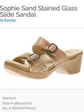 Dansko Sophie Sand Stained Glass Slide Sandal 8